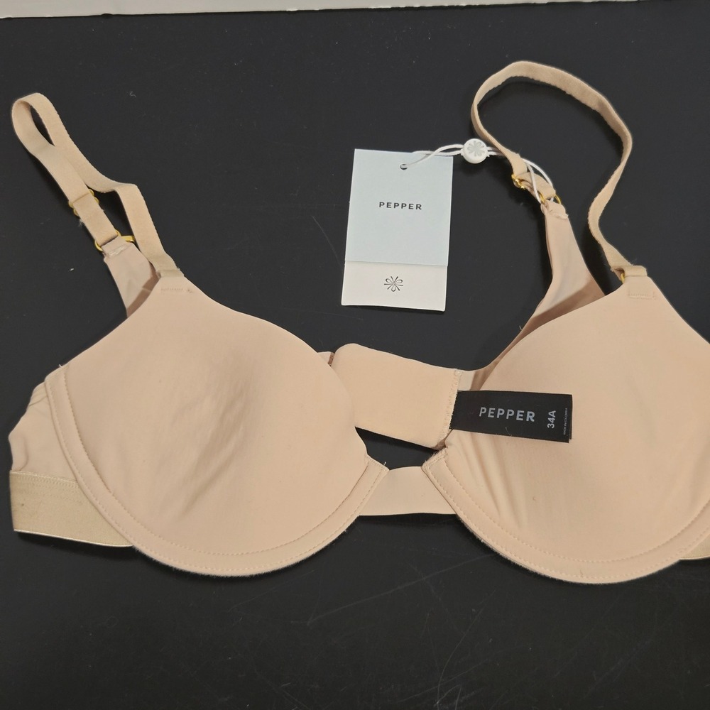 Pepper Ultimate Contour T-Shirt Bra Women 34A Buff Beige Underwire Everyday NEW